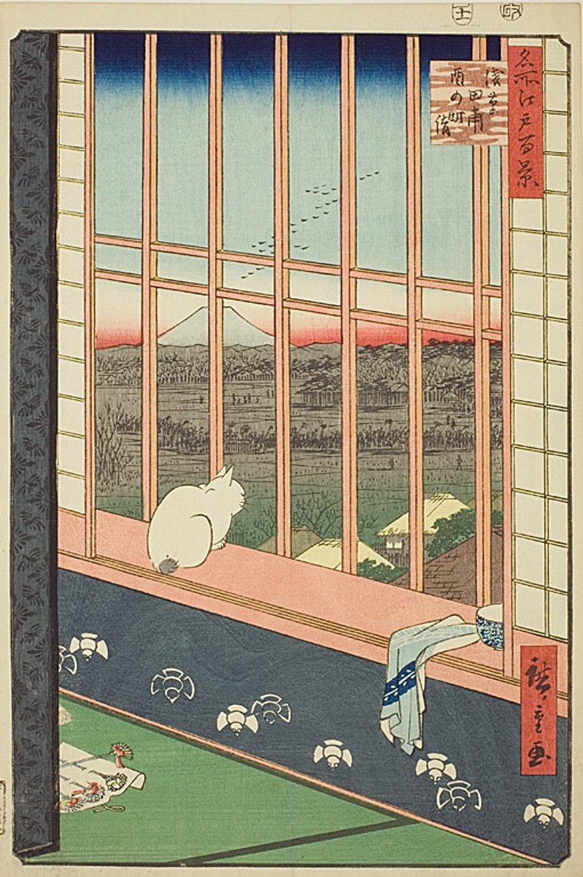 浅草稻田和鸟之町节庆（浅草箪笥鸟之町模式），"江户百景 "系列第 101 号 作者 歌川宏重
