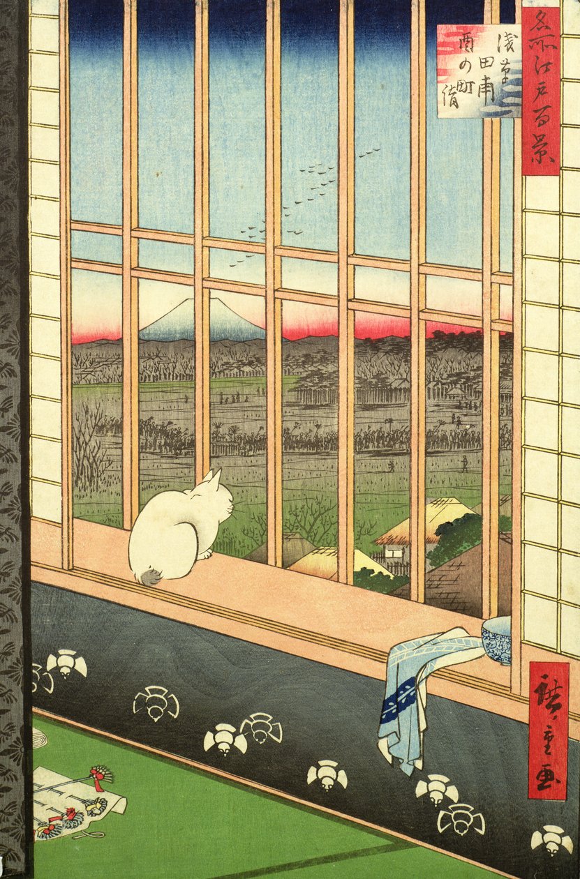 在公鸡的节日期间，浅草稻田从系列&39;100江户景观&39;，酒吧。 1857年（彩色木版画） 作者 歌川宏重