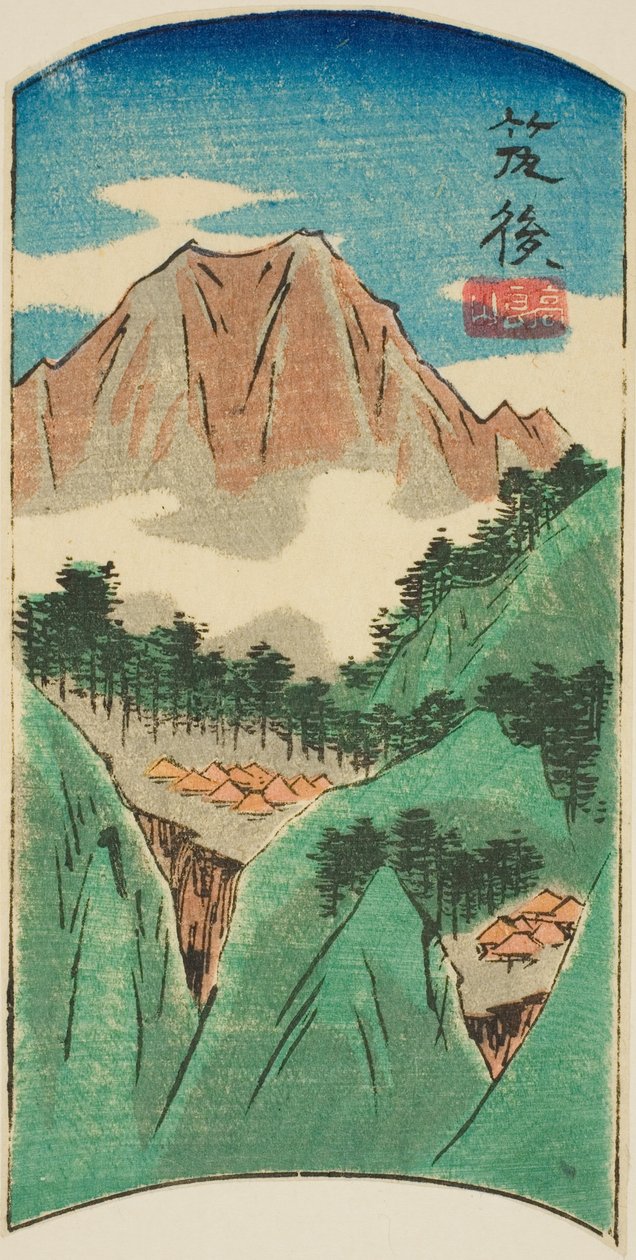 筑后》，"各省剪纸图（Kunizukushi harimaze zue）"系列第 17 张的一部分 作者 歌川宏重