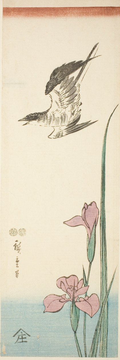 布谷鸟和鸢尾花 作者 歌川宏重