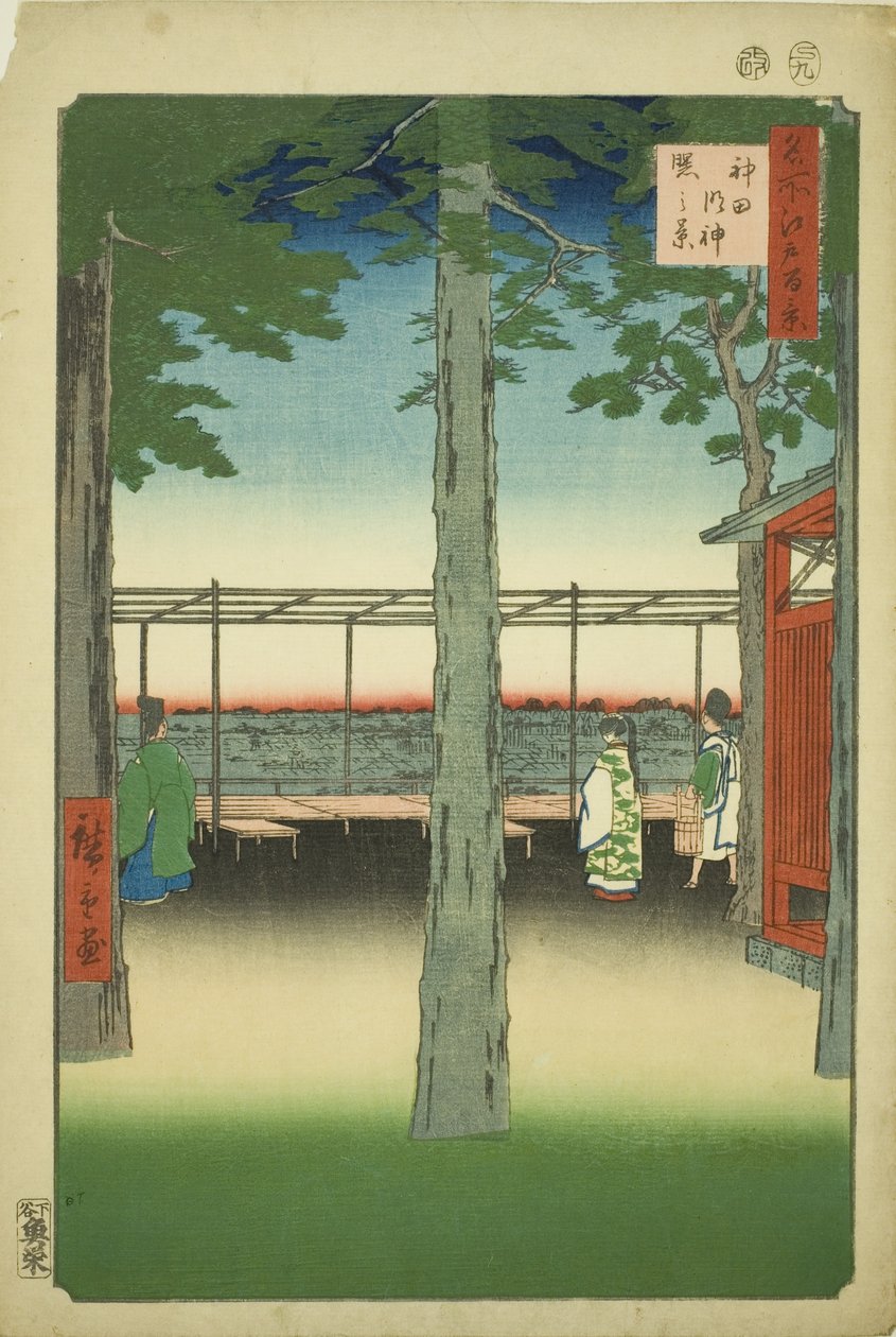 神田明神社的黎明（神田明神曙光），选自 "江户名胜百景 "系列 作者 歌川宏重