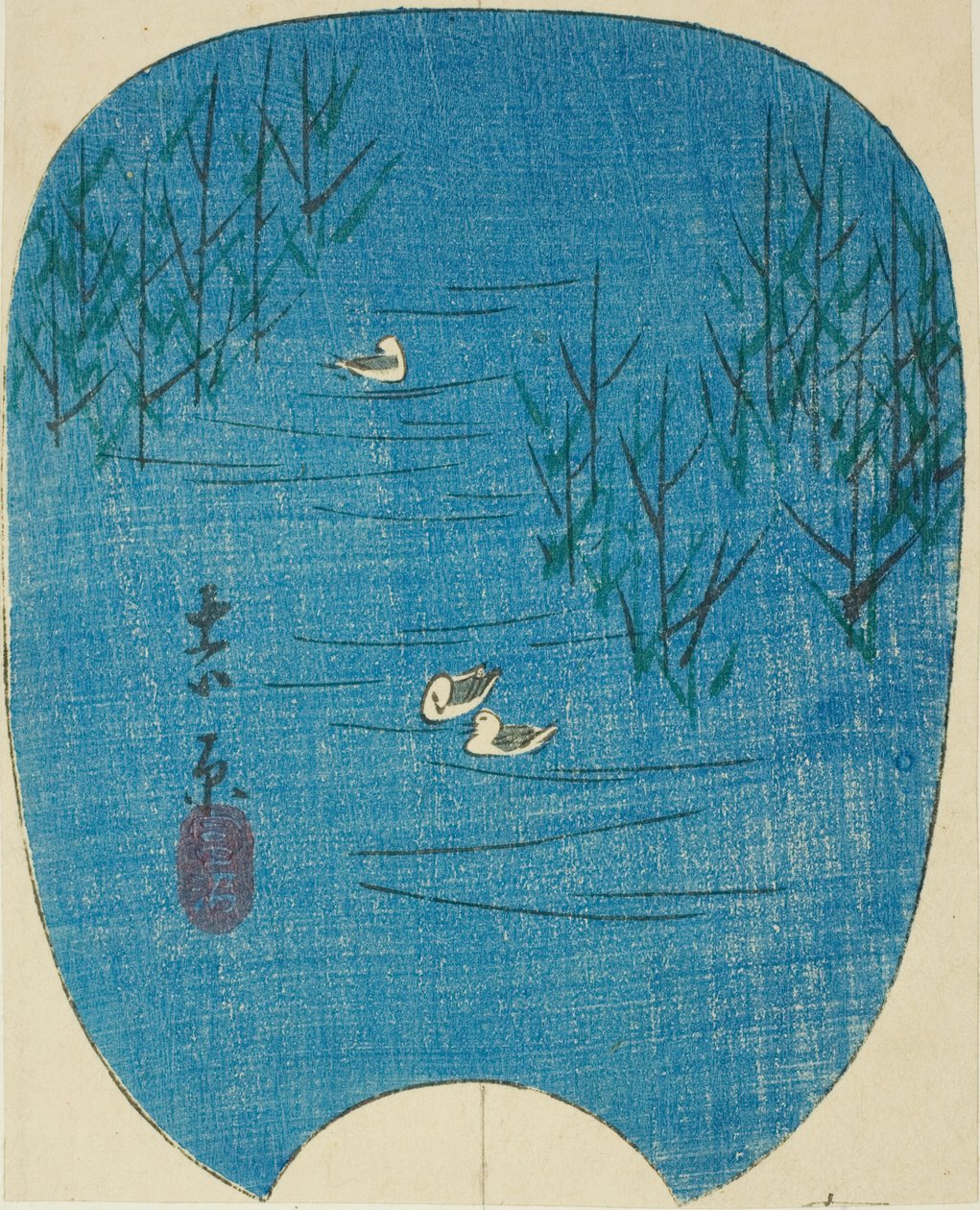 吉原的富士沼（吉原富士沼），"东海道五十三站图 "系列第 4 张的一部分 作者 歌川宏重