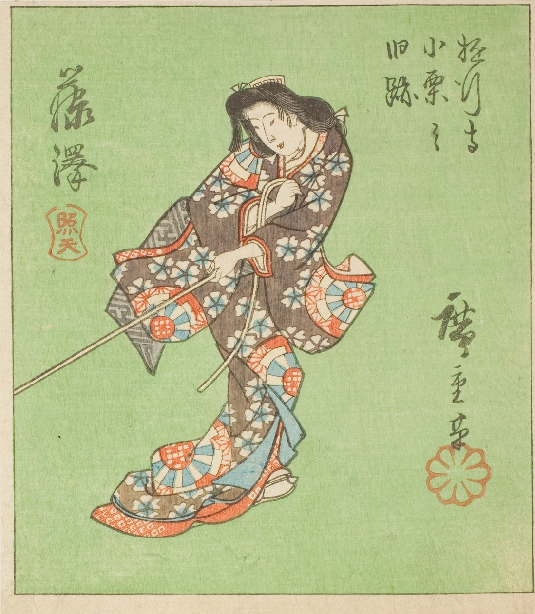 藤泽，"东海道剪贴画（东海道 harimaze zue）"系列第 2 张的一部分 作者 歌川宏重