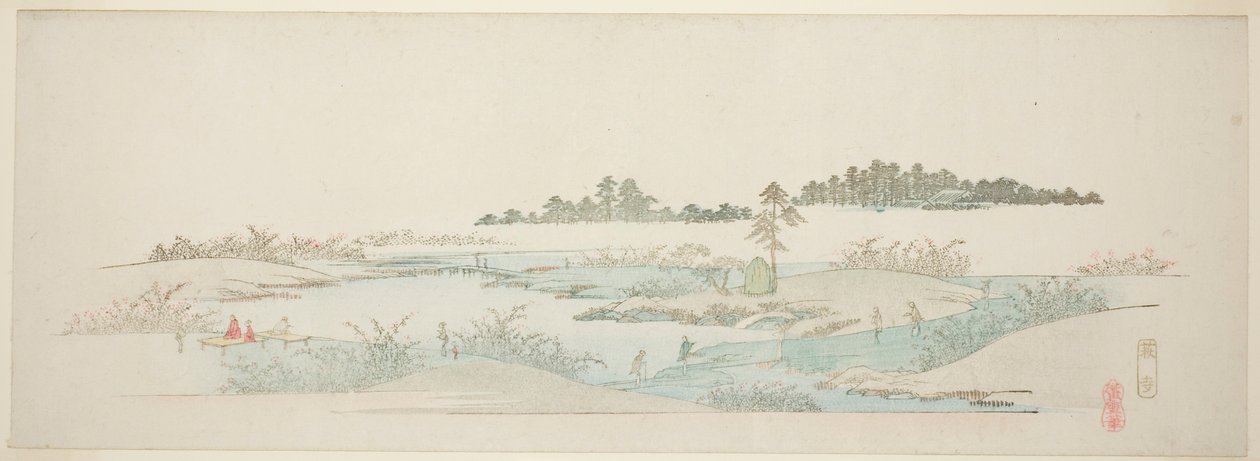 萩寺（Hagidera），选自 "江户周边十三景 "系列 作者 歌川宏重