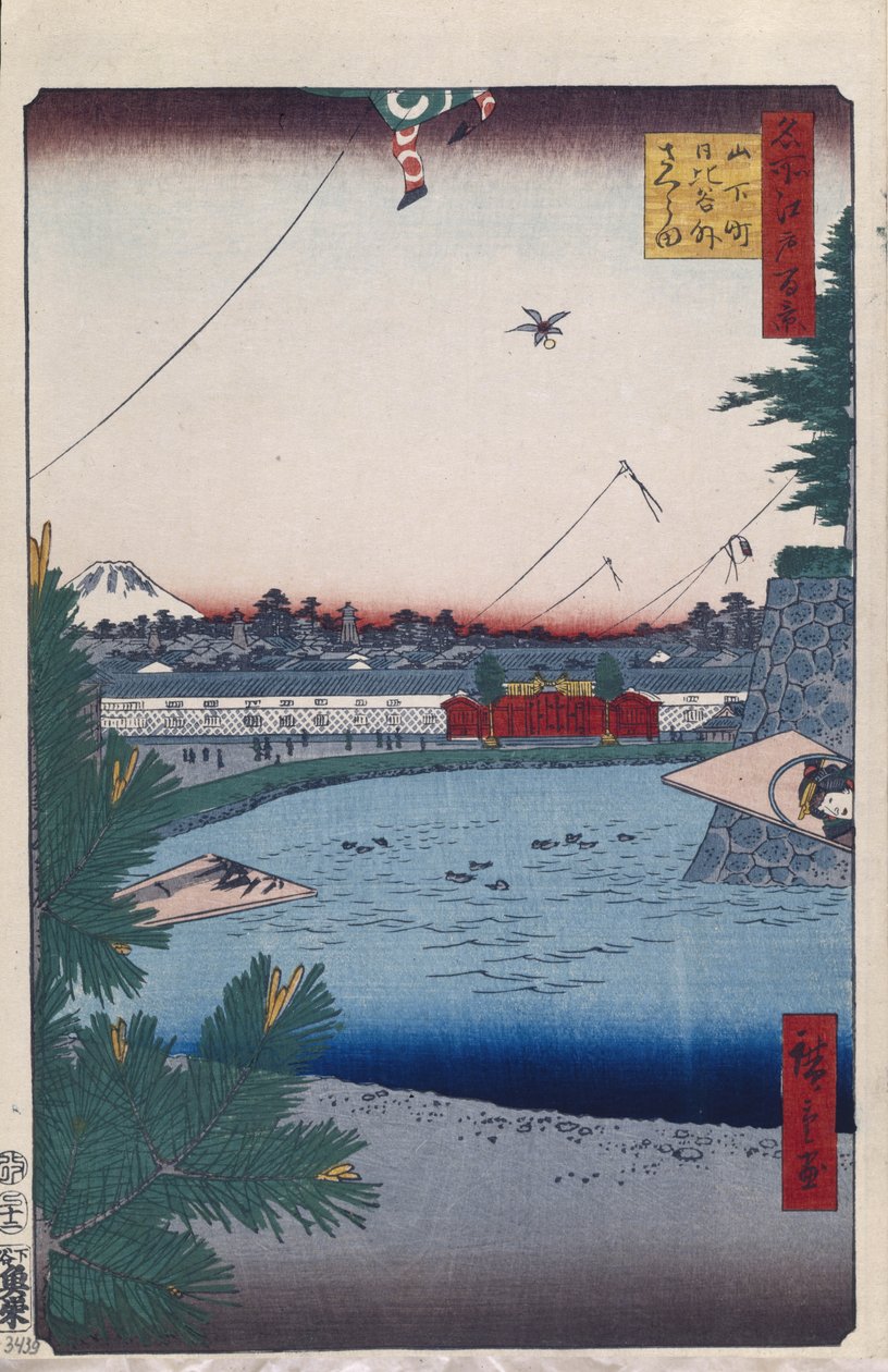 山下町的日比谷和外樱樱1856-1858年的江户百景 作者 歌川宏重