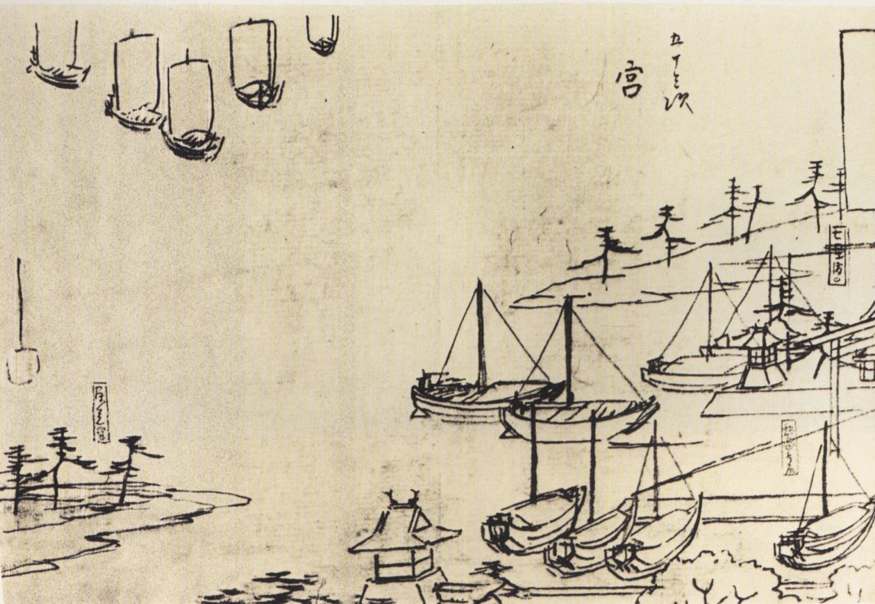 广重，港口风景 nb 作者 歌川宏重