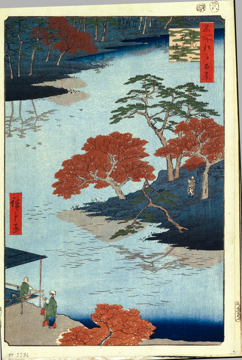 Ukeji的Akiba神社内。江户百景1858年 作者 歌川宏重