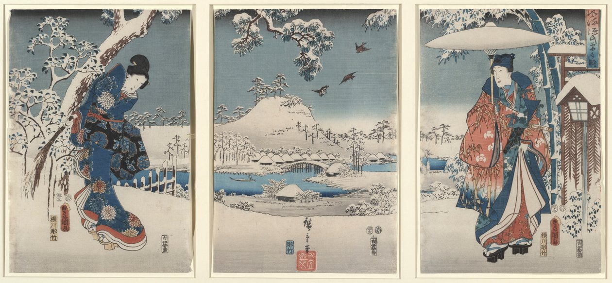 冬景中的恋人 作者 歌川宏重