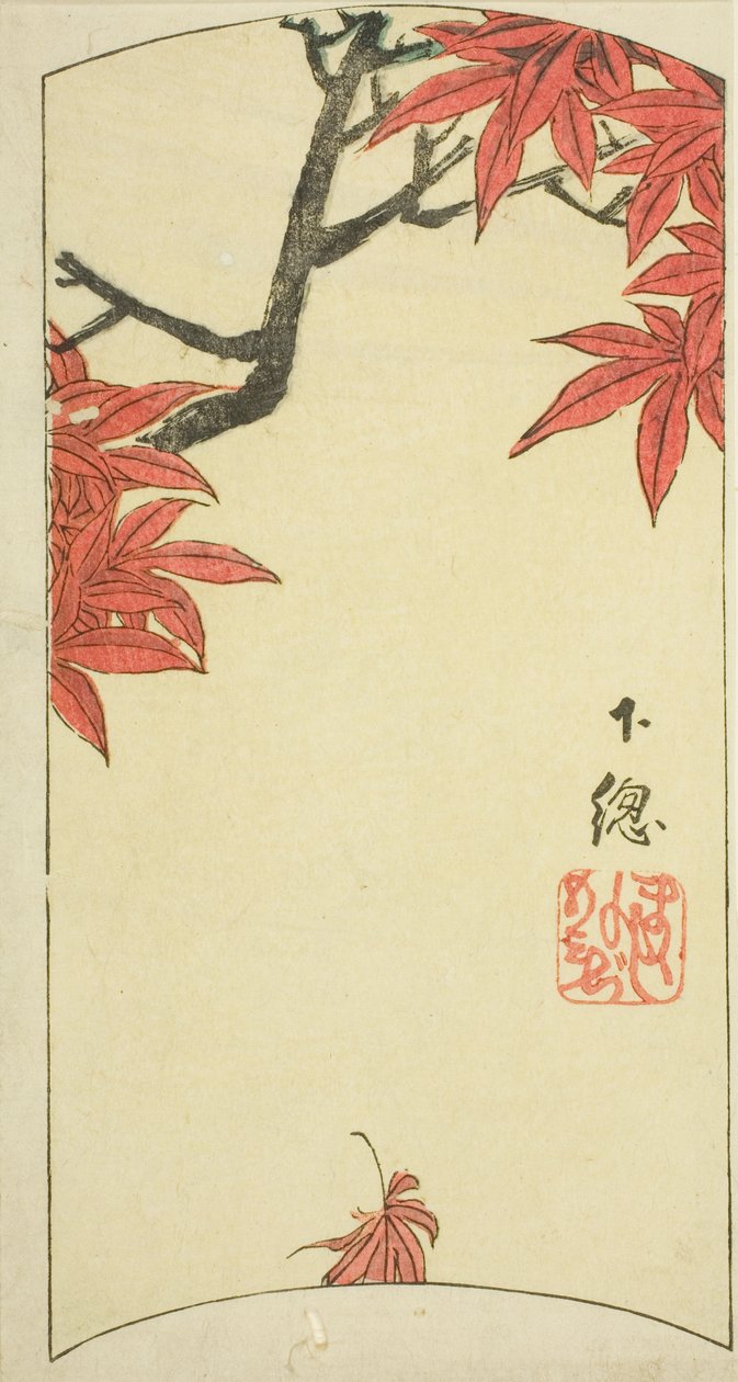 下佐省的枫叶》（Shimosa, momiji），"各省剪影（Kunizukushi harimaze zue）"系列第 7 张的一部分 作者 歌川宏重