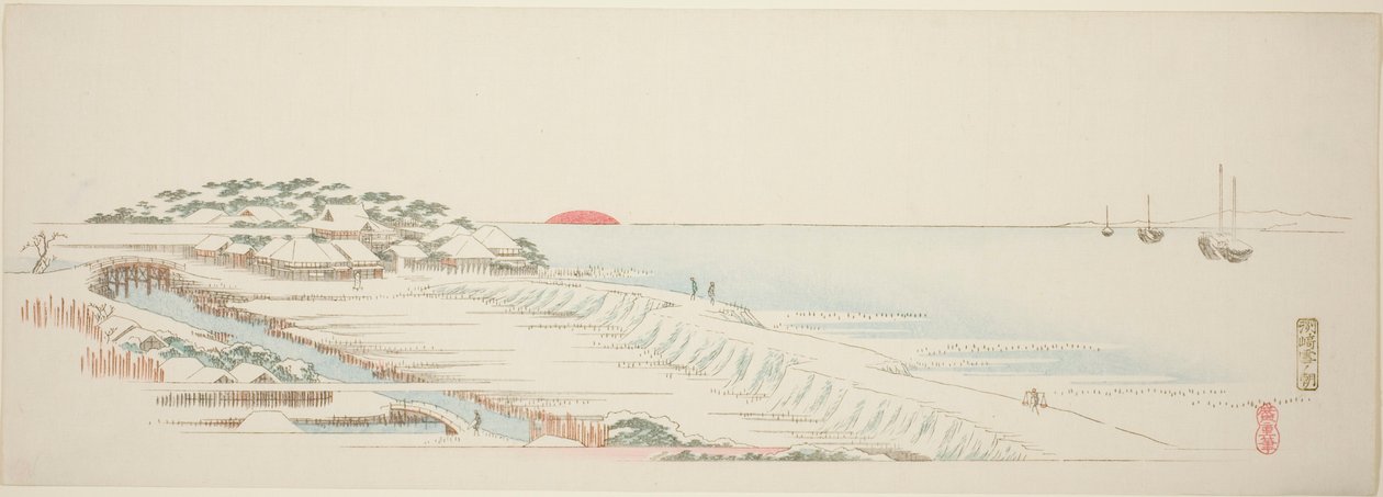 须崎晨雪》，选自 "江户周边十三景 "系列 作者 歌川宏重
