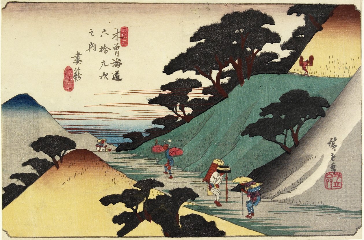 No.43 Tsumago，1830-1844 作者 歌川宏重