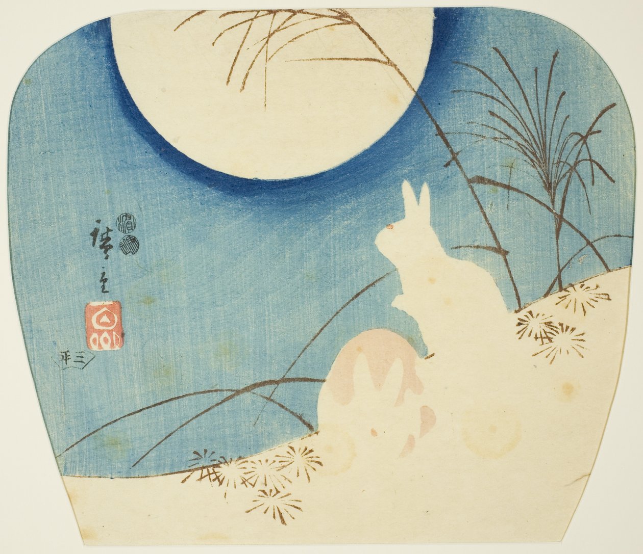 月光下的兔子 作者 歌川宏重