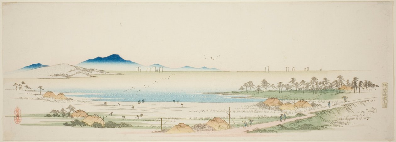 行德盐滩（行德盐浜之作），选自无标题的江户近郊著名景观系列 作者 歌川宏重