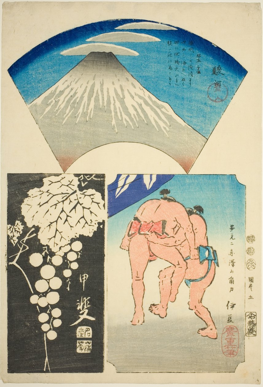骏河、海、伊豆，第 5 号。5 选自 "各省剪影（Kunizukushi harimaze zue）"系列 作者 歌川宏重