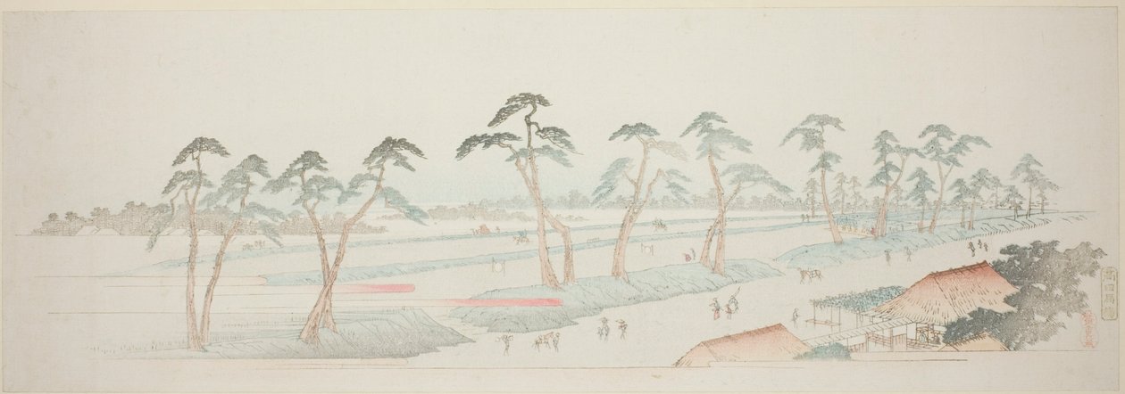 高田骑马场（高田马场），选自 "江户周边十三景 "系列 作者 歌川宏重