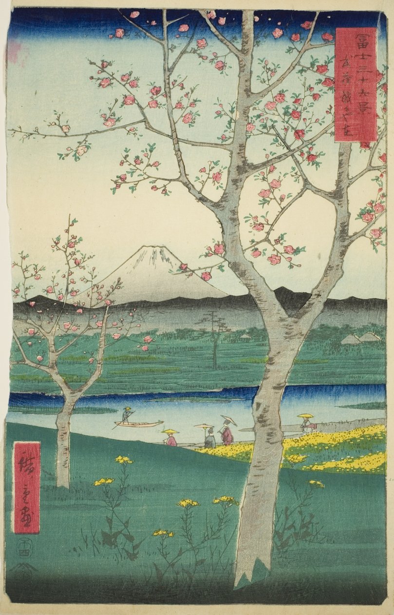 武藏省越谷郊外（武藏越谷斋），选自 "富士山三十六景 "系列 作者 歌川宏重