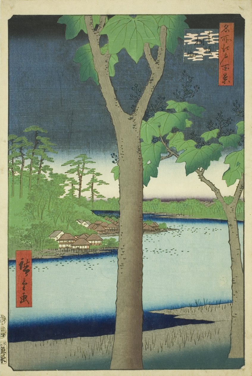 赤坂的泡桐树林，选自 "江户百景（名所江户百景）"系列 作者 歌川宏重