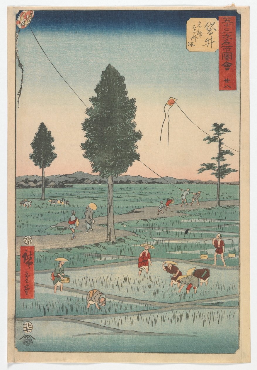 二十八，福井，江户时代，1855年（彩色木版画） 作者 歌川宏重