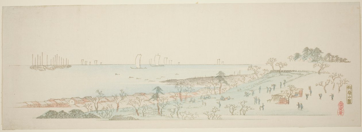 御殿山之景》，选自 "江户周边十三景 "系列 作者 歌川宏重