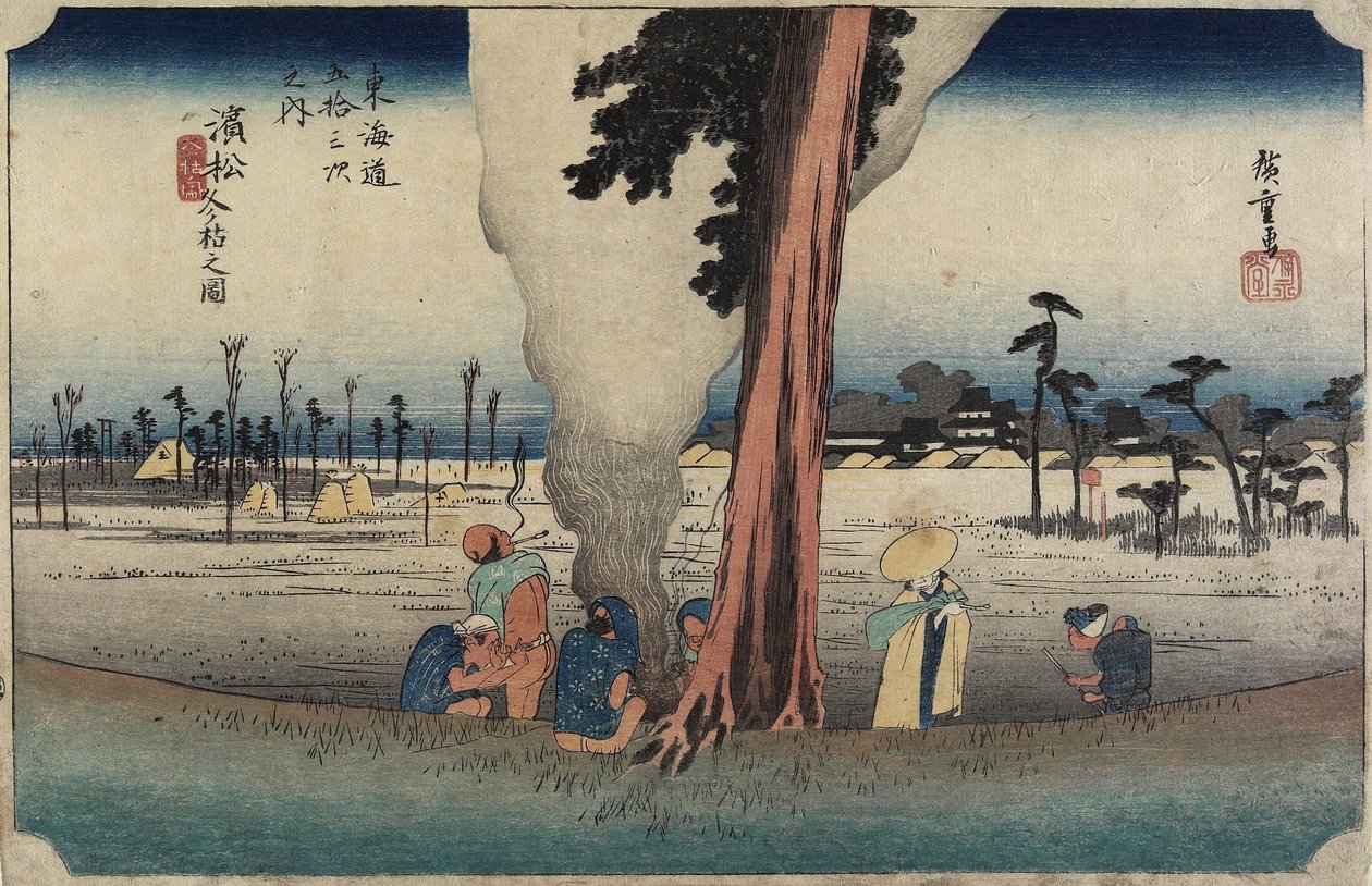 冬季场景，滨松，c。 1833 作者 歌川宏重