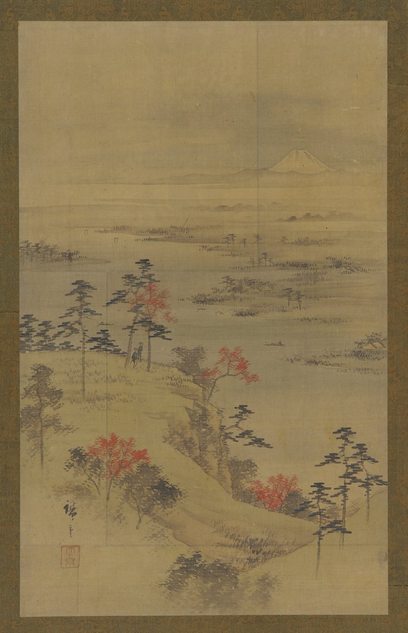 秋天的风景，19世纪中期。 作者 歌川广重二世