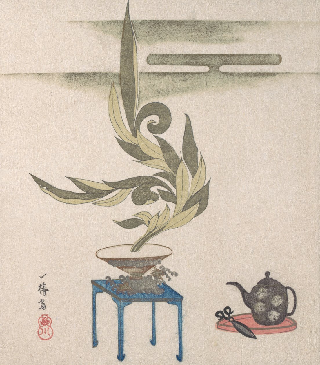 插花，19世纪。 作者 歌川一辰斋