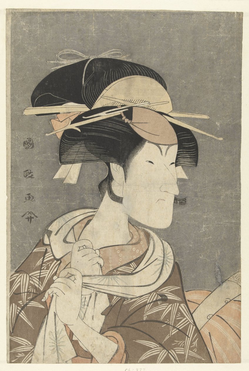 Busteportret van Nakayama Tomisaburo 作者 歌川国正