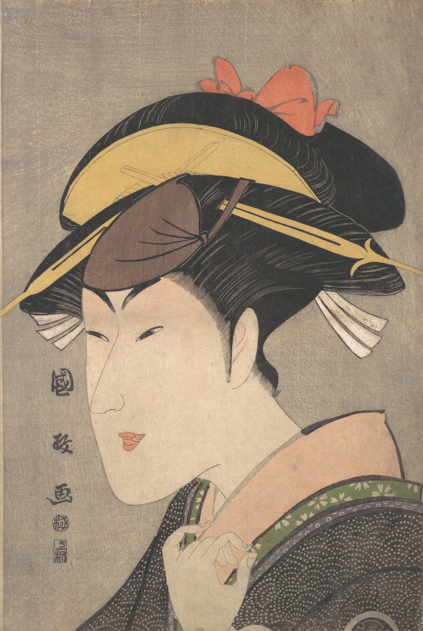 扮演女性角色的演员松本洋三郎，1790年代末。 作者 歌川国正