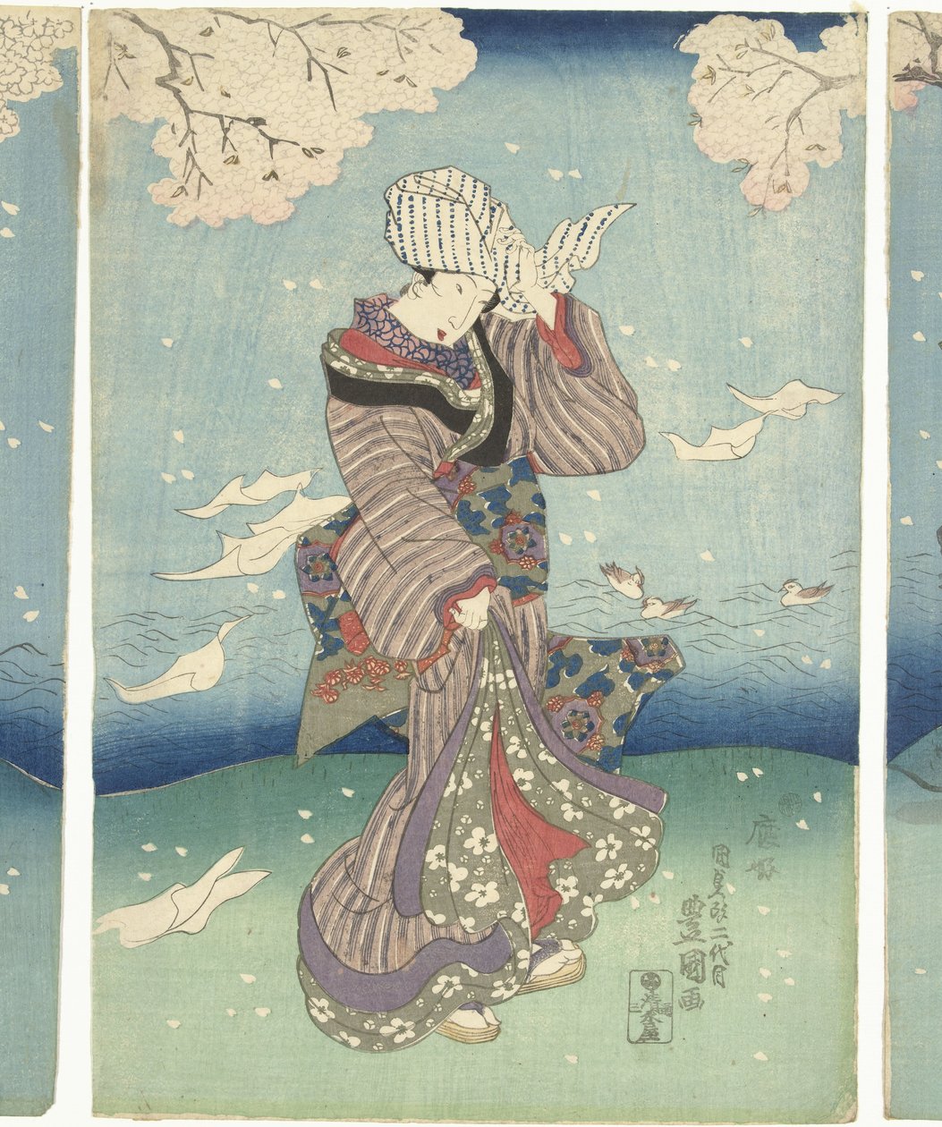 隅田川风雨天
江户八景（系列标题） 作者 歌川国贞（一）