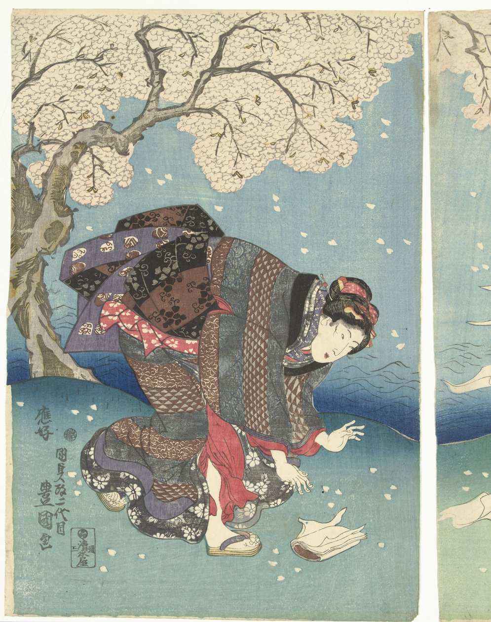 隅田川暴风雨的一天 江户八景（系列名） 作者 歌川国贞（一）