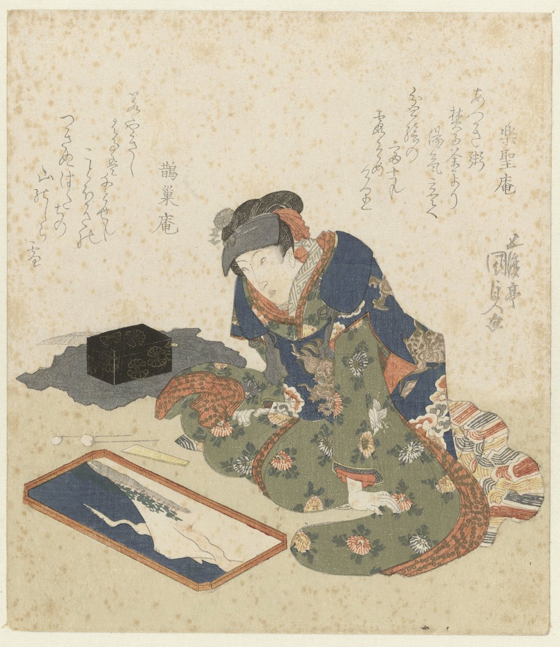 妇女制作沙画 作者 歌川国贞（一）