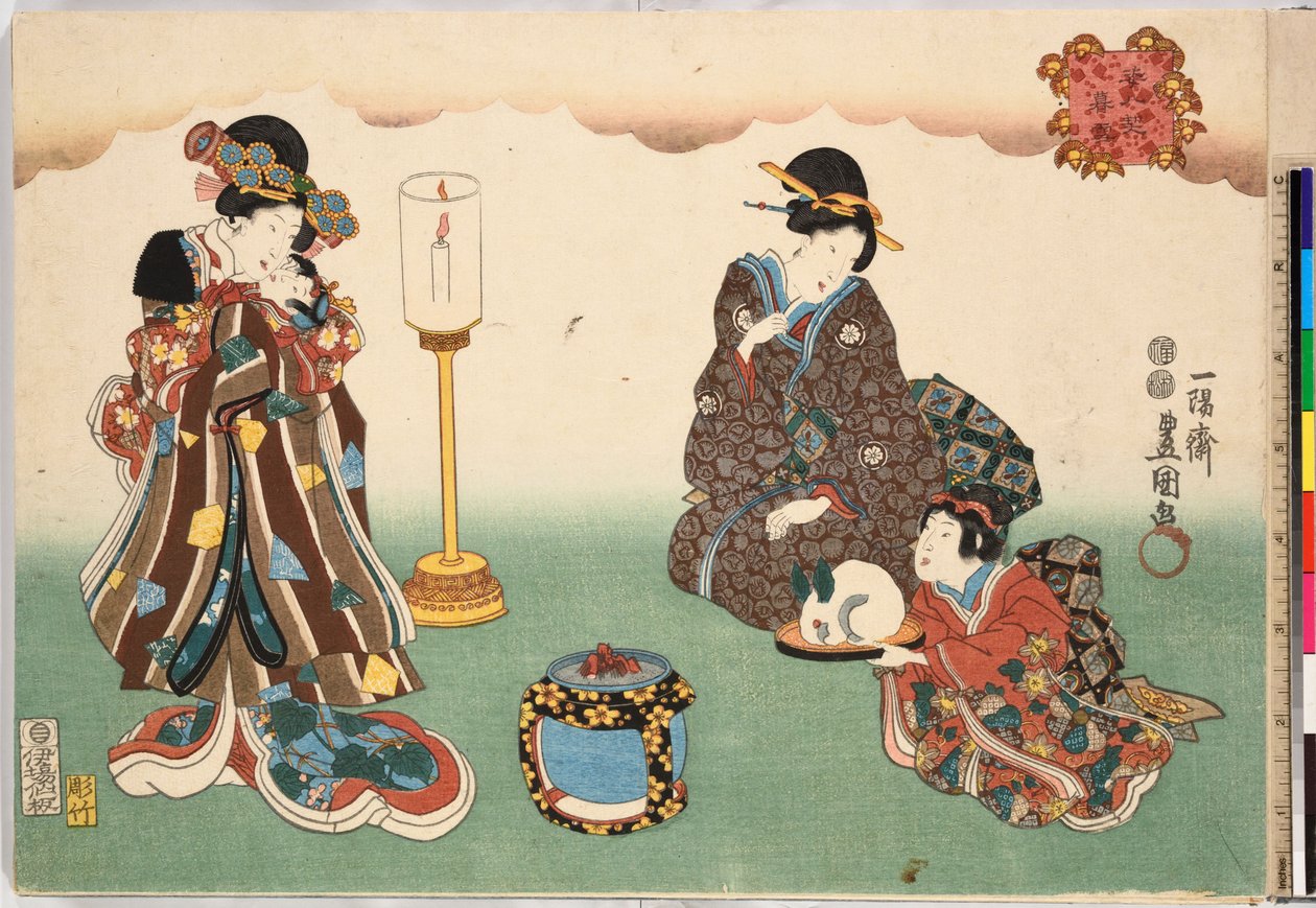 晚雪博雪》，出自《八大人物景观》系列 菅田白圭，约1850年，约1850年。 作者 歌川国贞