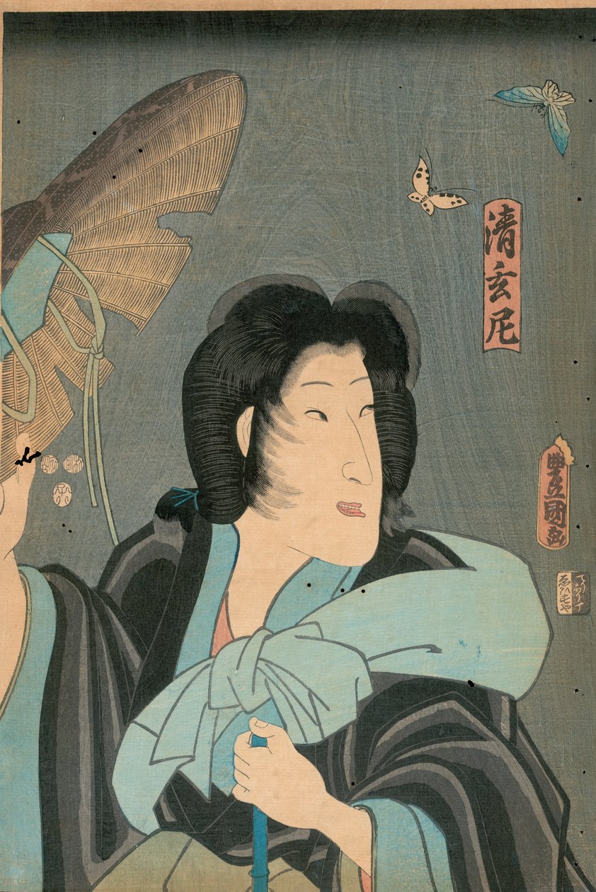 诗人与蝴蝶，大田屋泷吉出版 作者 歌川国贞