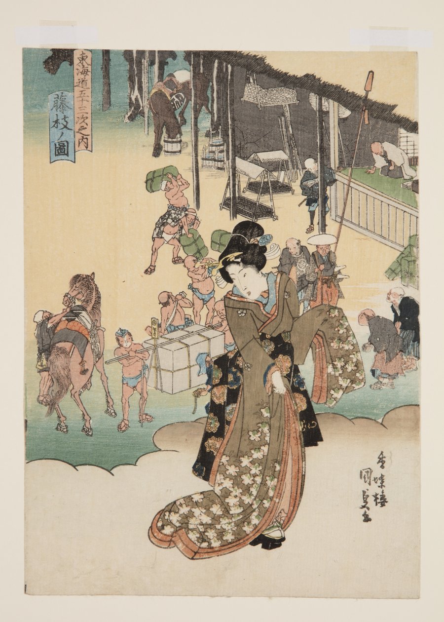 藤井田之景（彩色木版画 作者 歌川国贞