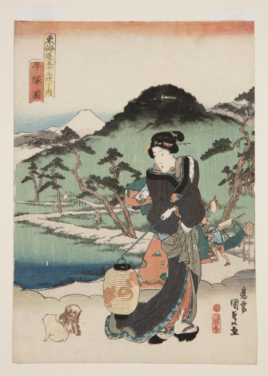 View of Hiratsuka (Hiratsuka zu) (colour woodblock print) 作者 歌川国贞