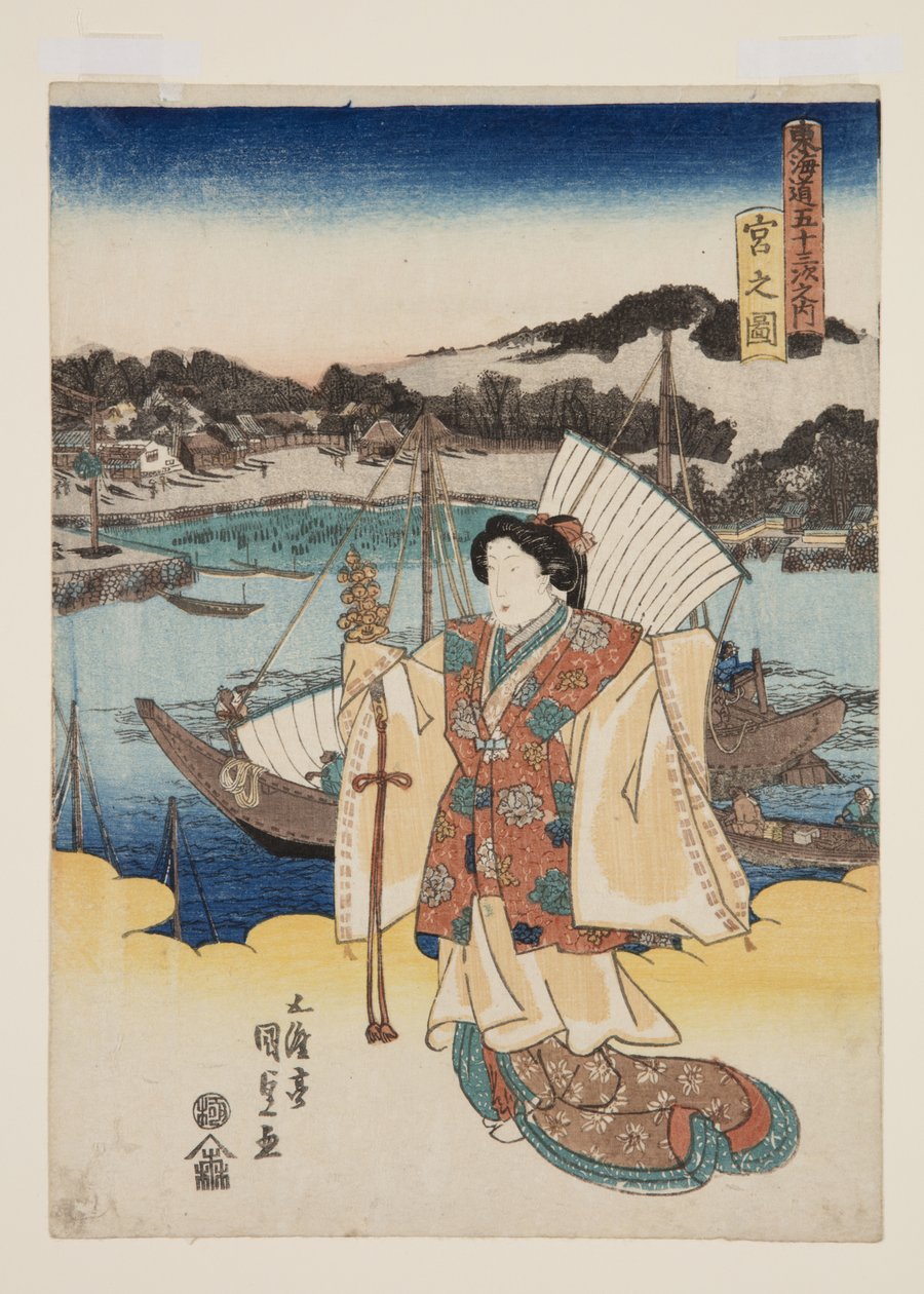 宫观（Miya no zu）（彩色木版画） 作者 歌川国贞