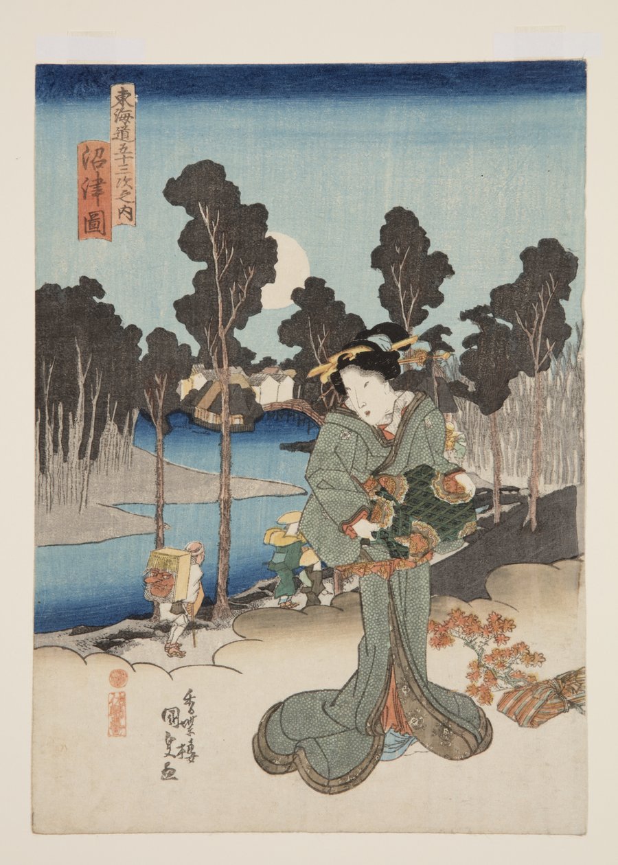 View of Numazu (Numazu zu) (colour woodblock print) 作者 歌川国贞