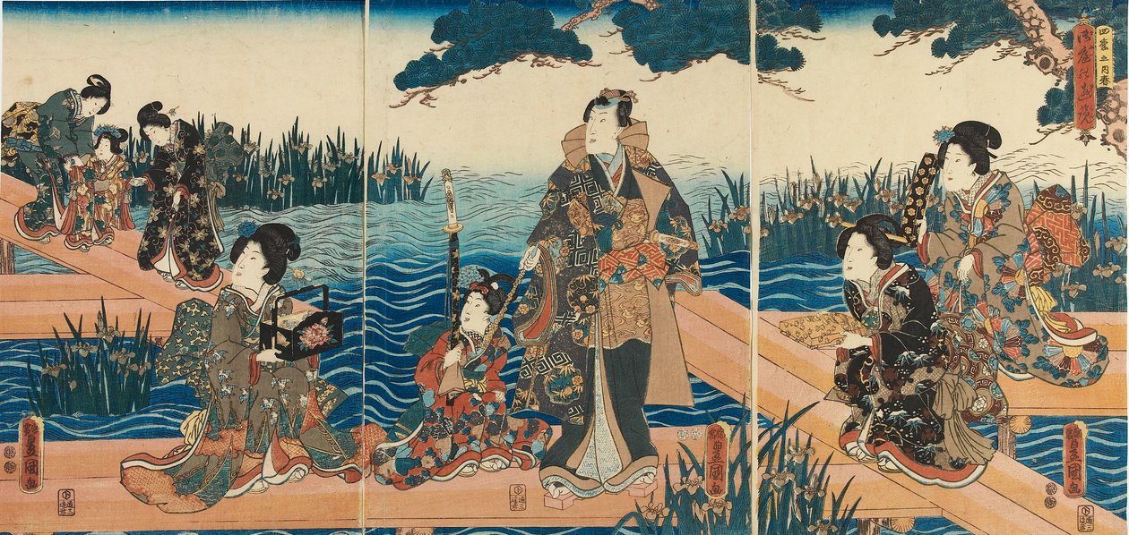 木版画--《四季》：春天》，1851-1852 作者 歌川国贞