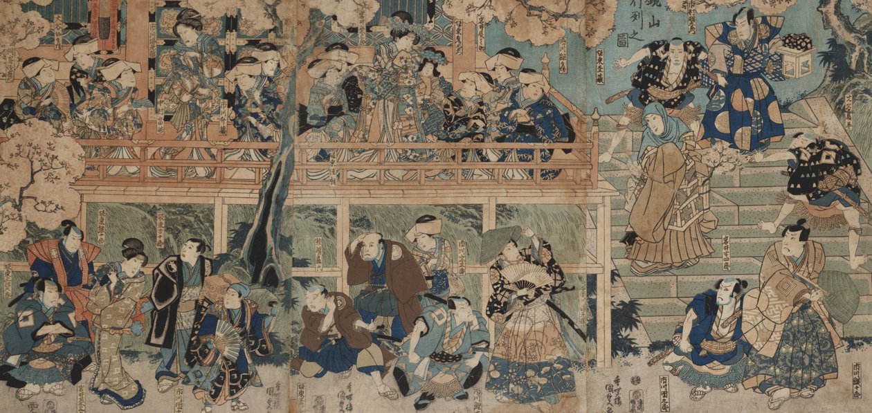 上神山示范（彩色木刻安装在船上） 作者 歌川国三
