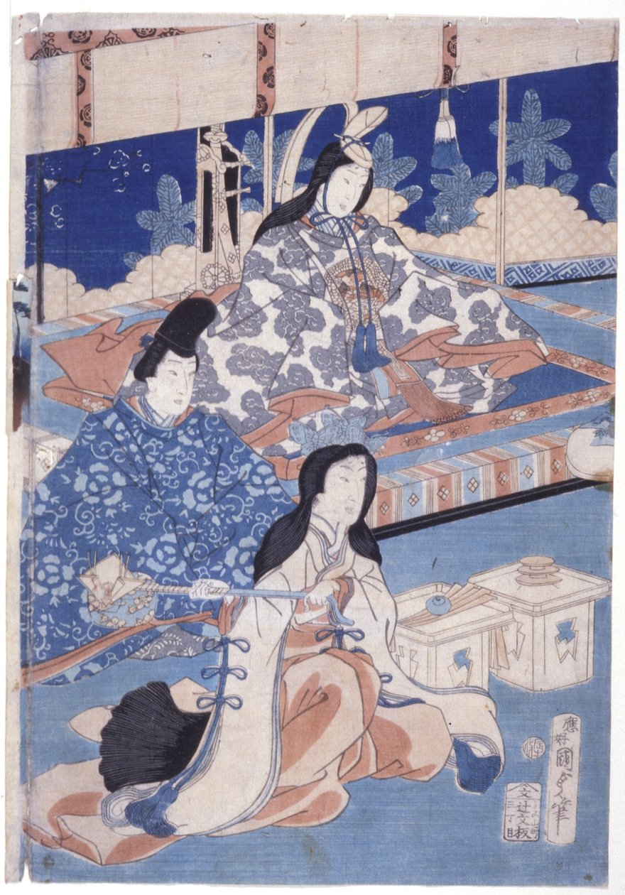 花团锦簇迎春（彩色木版画） 作者 歌川国贞II