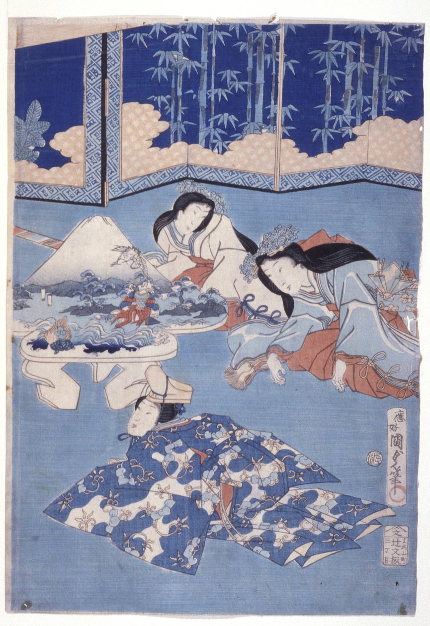 花团锦簇迎春（彩色木版画） 作者 歌川国贞II
