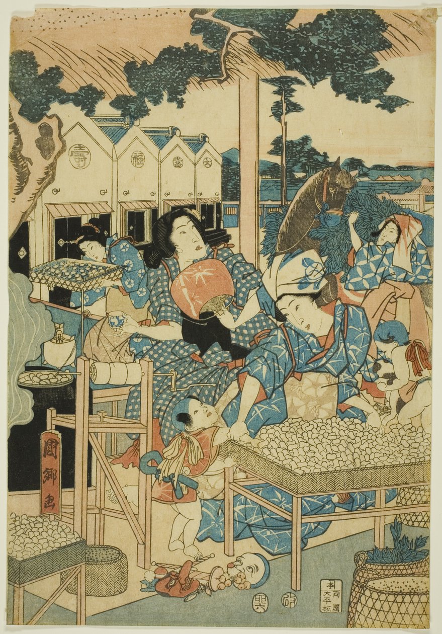 丝绸农场的大繁荣（Kaikoya Daihanjono Zu） 作者 歌川国里