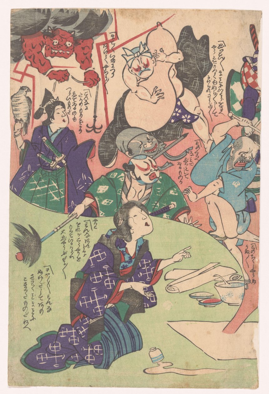 跪着的女人
大津绘 作者 歌川国芳（可能）
