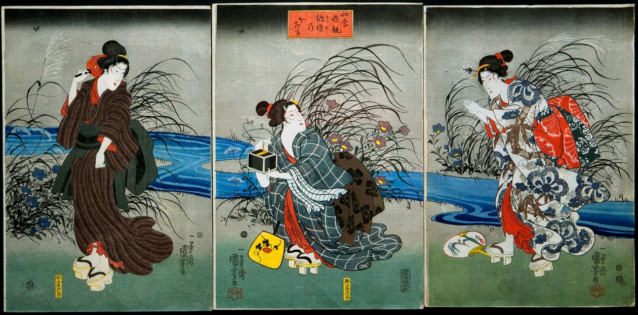 Catching Fireflies in Summer (Nōryō no hotaru) Series: Amusements of the Four Seasons (Shiki yūkan), c.1845-1846 作者 歌川国义