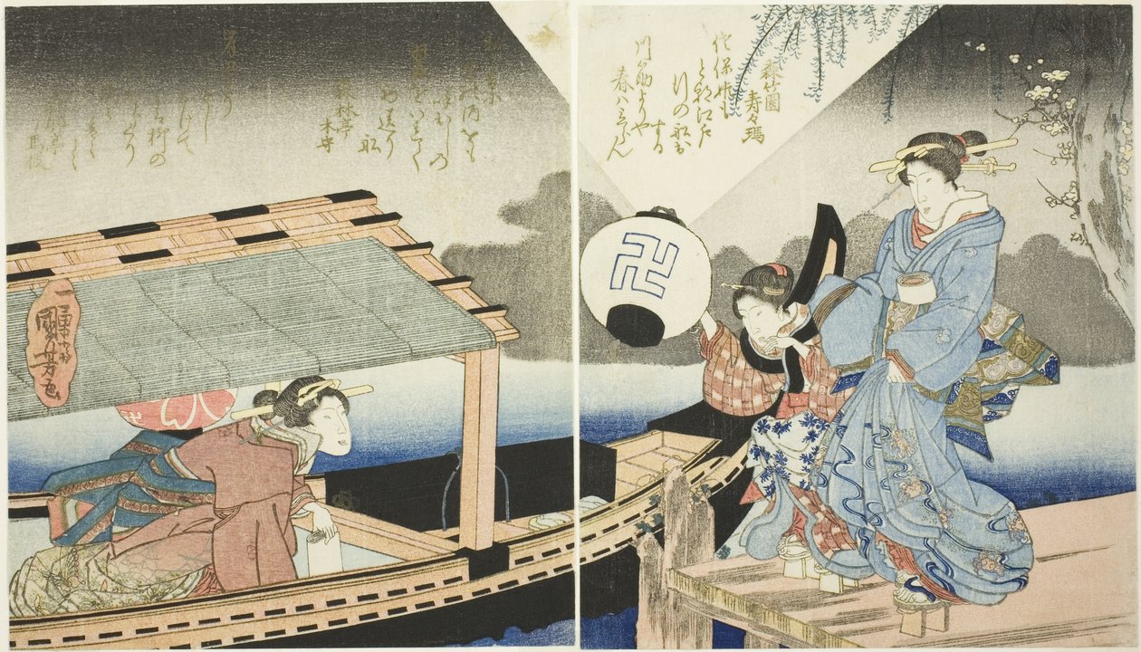 游船夜景 作者 歌川国义
