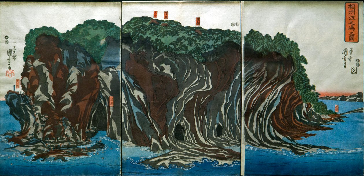 View of Enoshima in Sagami Province (Sōshū Enoshima no zu), c.1849-51 作者 歌川国义