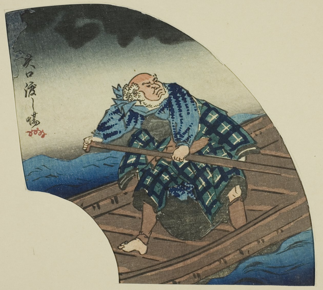 矢口渡口（矢口之渡口），"春风十里画廊 "系列中的片断 作者 歌川国义