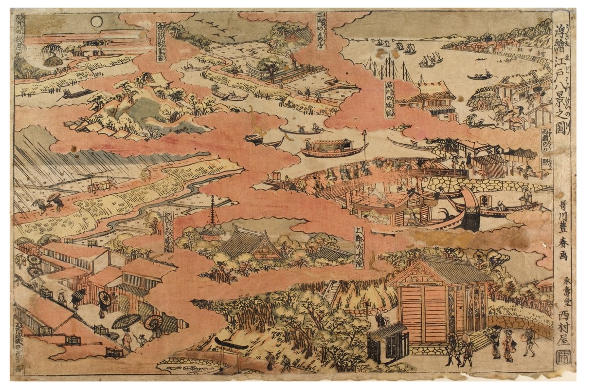 江户八景，约1770-1780（纸上木版画） 作者 歌川丰治