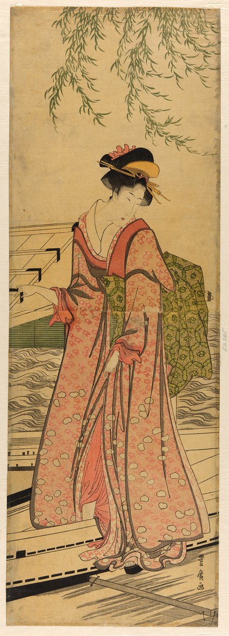 走出船舱的年轻女子 作者 歌川丰洋