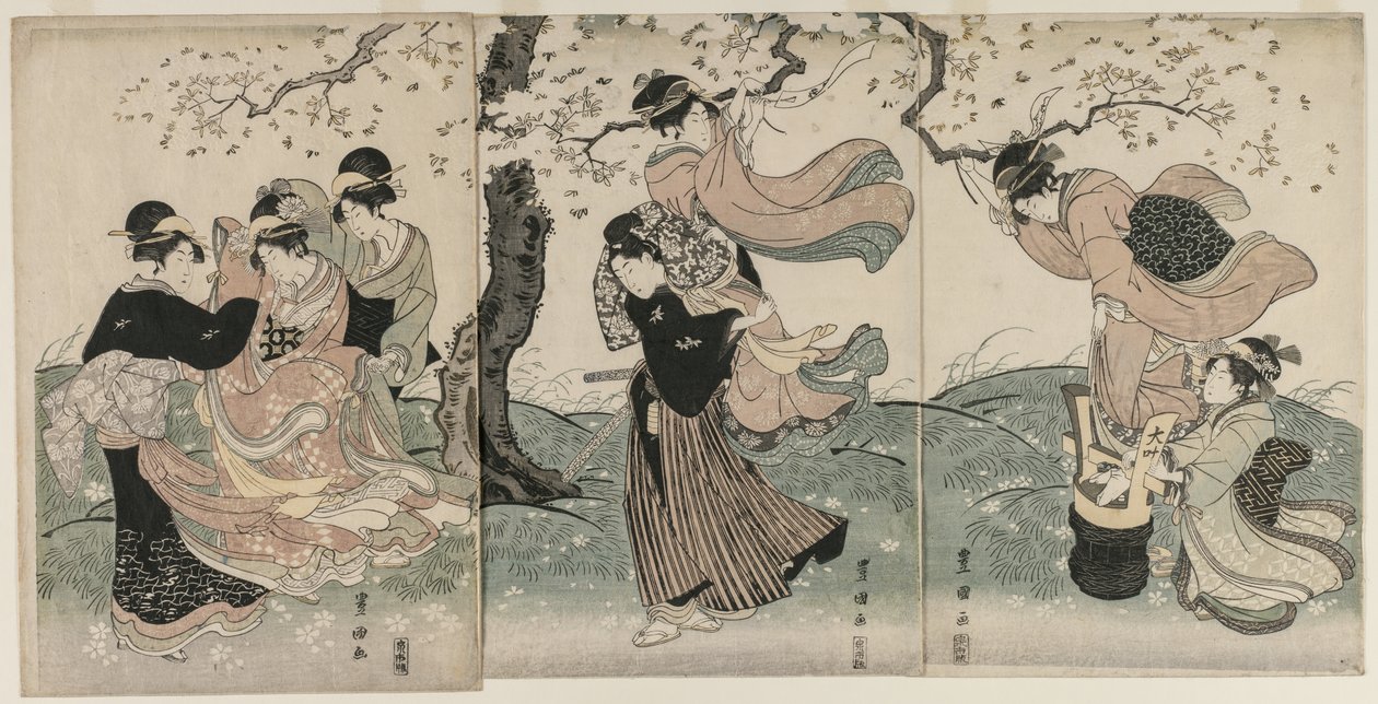 风中的樱花 作者 歌川丰国